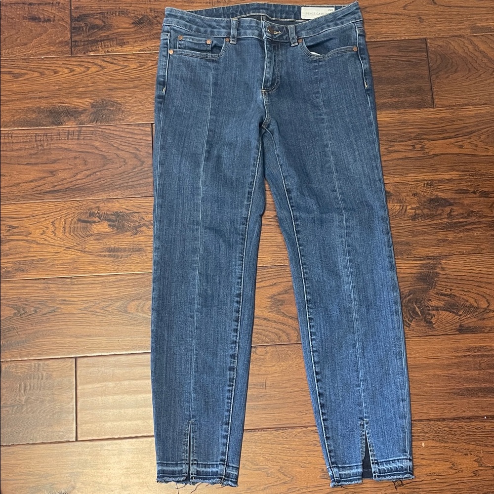 VINCE CAMUTO Blue Denim Jeans with Ankle Slits